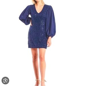 LDT navy blue sequin mini dress size 10